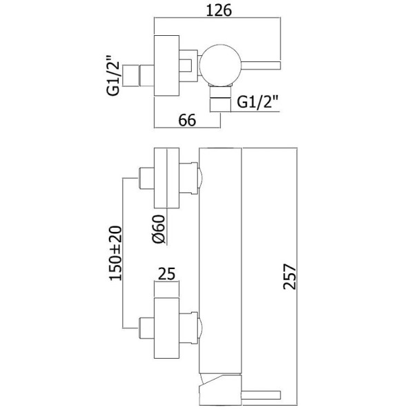 Смеситель для душа Paffoni Light черный (LIG168NO)