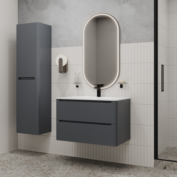 Тумба с умывальником подвесная Iddis Edifice 80x46,7 темно-серый (EDI80D0i95K)