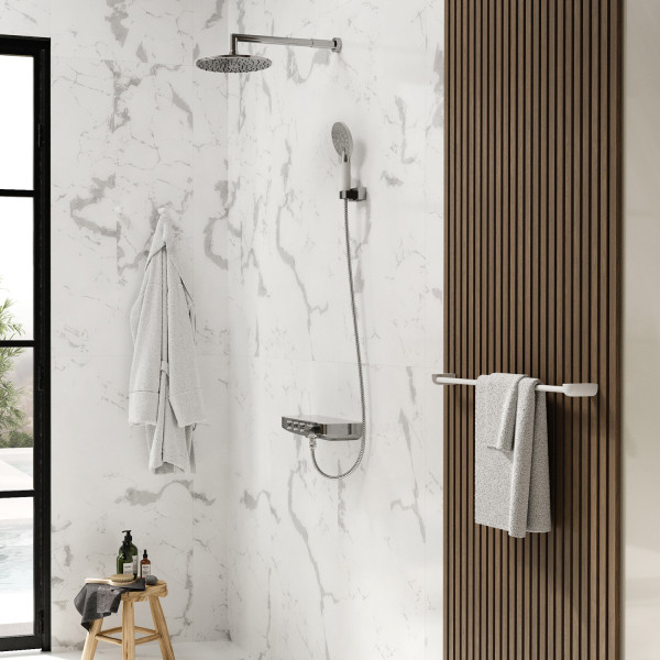 Смеситель для ванны и душа WasserKRAFT с термостатом хром, белый (8599 Thermo)