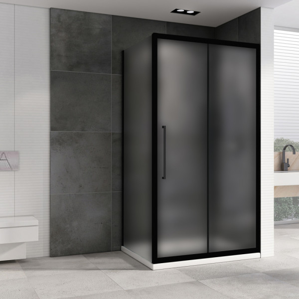 Душевой уголок Abber Schwarzer Diamant 90x90x195 стекло матовое, профиль черный (AG30140BMH-S90BM) Душевой уголок Abber Schwarzer Diamant 90x90x195 стекло матовое, профиль черный (AG30140BMH-S90BM)