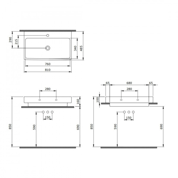 Раковина подвесная Berges Strati 81х48,5 см белая (182007) Раковина подвесная Berges Strati 81х48,5 см белая (182007)