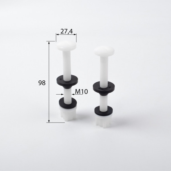 Комплект крепления бачка к унитазу Iddis пластик, 2 шт, M10x98 (907M10982SK) Комплект крепления бачка к унитазу Iddis пластик, 2 шт, M10x98 (907M10982SK)