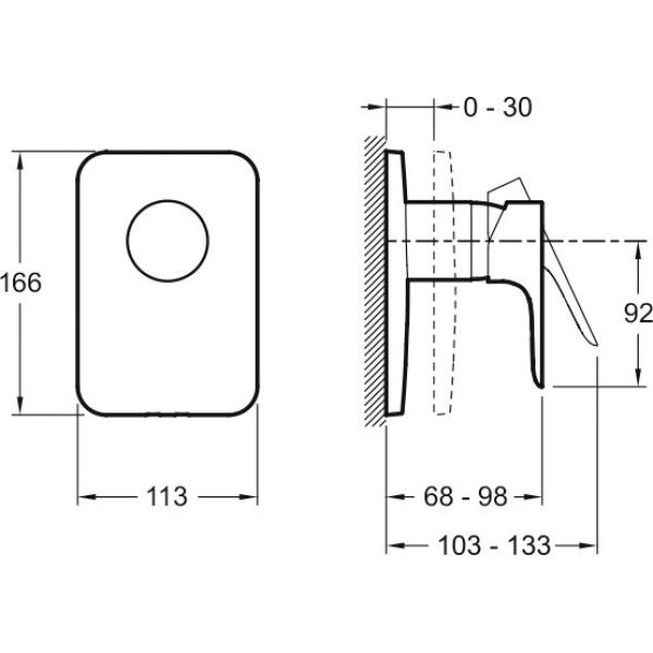 Смеситель для душа Jacob Delafon Aleo внешняя часть хром (E98705-CP)