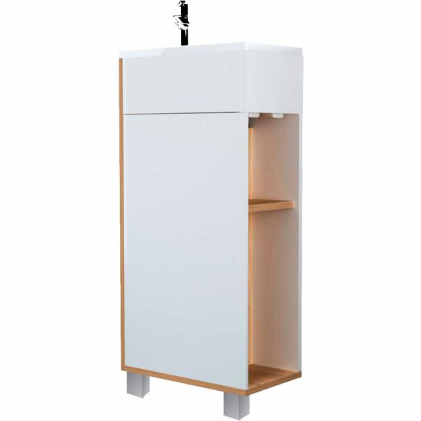 Тумба напольная 1Marka Laura 390*220*850 с раковиной, дуб сонома (У85930)