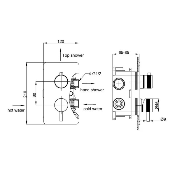 Душевая система Boheme CELL B (черный) (135-2-B)