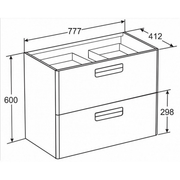 Тумба подвесная Roca The Gap Original 777x412x602 коричневый (Z.RU93.0.783.9)