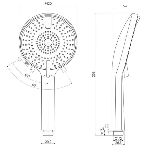 Душевая лейка Milardo Rora черная (ROR4FBRM18)