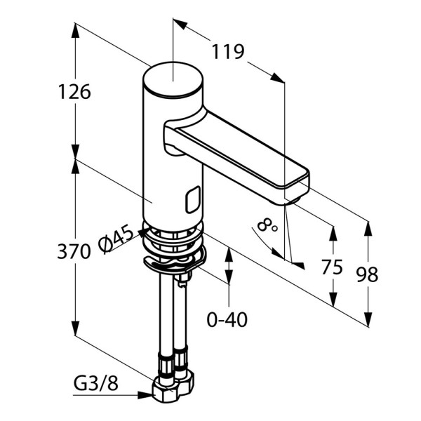 Смеситель для раковины бесконтактный Kludi Zenta E хром (3820205)