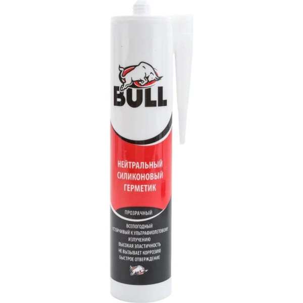 Герметик силиконовый нейтральный Bull 280 мл. (прозрачный) (NT905)