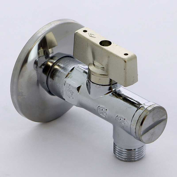 Кран Bugatti угловой 1/2"*3/8" НН шаровый с фильтром и чашкой Minnesota 871 (08710004)