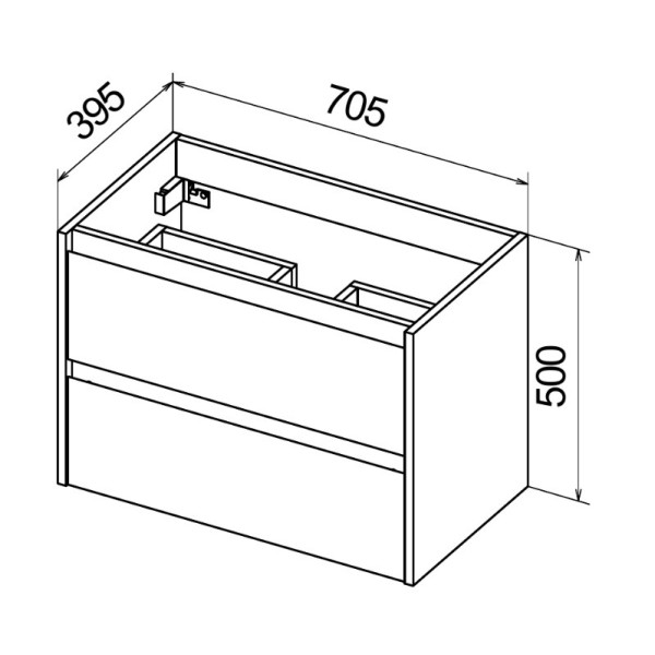 Тумба подвесная BelBagno Kraft 39 70 Rovere Nebrasca Nature (KRAFT 39-700/390-2C-SO-RNN)