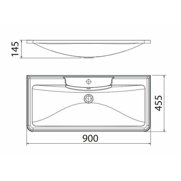 Раковина встраиваемая BelBagno 90 белая (BB900/455-LV-MR-ALR)