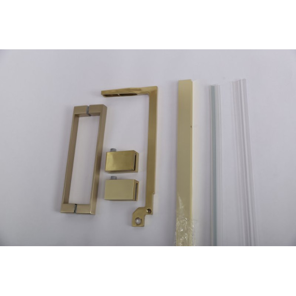 Душевой уголок Cezares Slider 70x70x195 стекло тонированное (графит), профиль брашированное золото (SLIDER-A-2-70/80-GRIGIO-BORO)