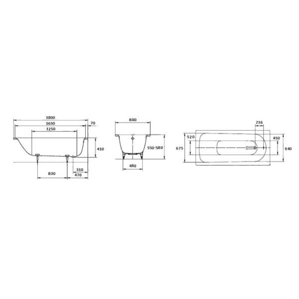 Ванна стальная Kaldewei Saniform Plus 375-1 180x80 (112800010001)