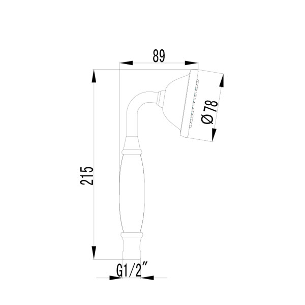 Лейка душевая Lemark 1-функциональная (LM8007G)