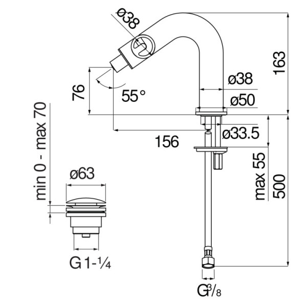 Смеситель для биде Nobili Sole хром (SO130119/2IX)