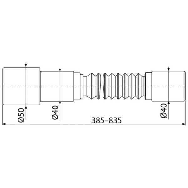 Труба гофрированная 40/50х40 385-835 мм A795 Alcadrain (A795)