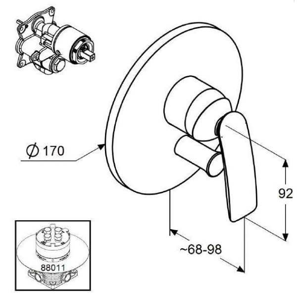 Смеситель для душа Kludi Balance хром, внешняя часть (526550575) Смеситель для душа Kludi Balance хром, внешняя часть (526550575)