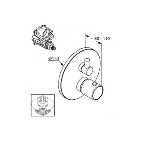 Смеситель для душа Kludi O-ceanхром, внешняя часть (388350545) Смеситель для душа Kludi O-ceanхром, внешняя часть (388350545)