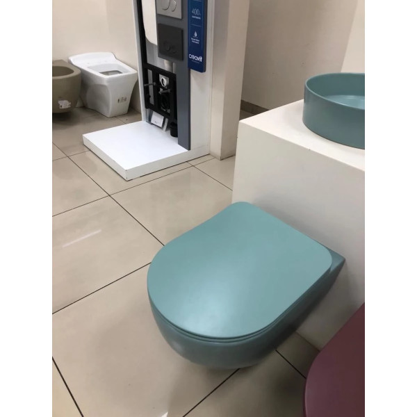 Унитаз подвесной с биде Creavit Free 35,5x51x35 зеленый нил (FE322-00NY00E-0000) Унитаз подвесной с биде Creavit Free 35,5x51x35 зеленый нил (FE322-00NY00E-0000)