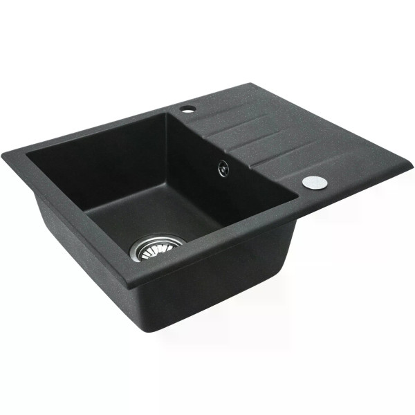 Мойка для кухни Rea north black Nakrapiany гранит 59,5x48,5x18 черная с вкраплением (ZLE-00125)
