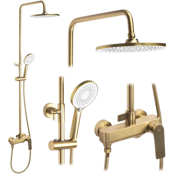 Душевая система с изливом Rea Avalon Gold mat (REA-P2400)