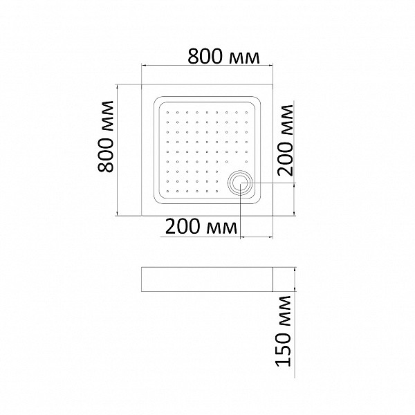 Душевой поддон BandHours Square 88-Tray 80х80х15 белый