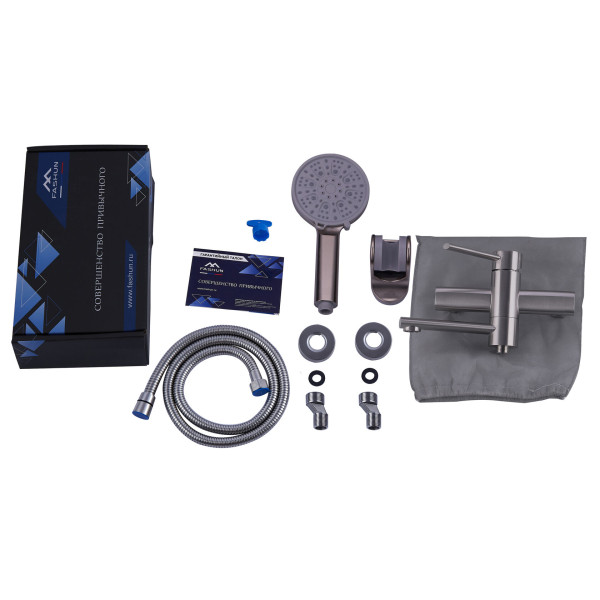 Смеситель для ванны и душа Fashun с душевым комплектом сатин (A53034) Смеситель для ванны и душа Fashun с душевым комплектом сатин (A53034)