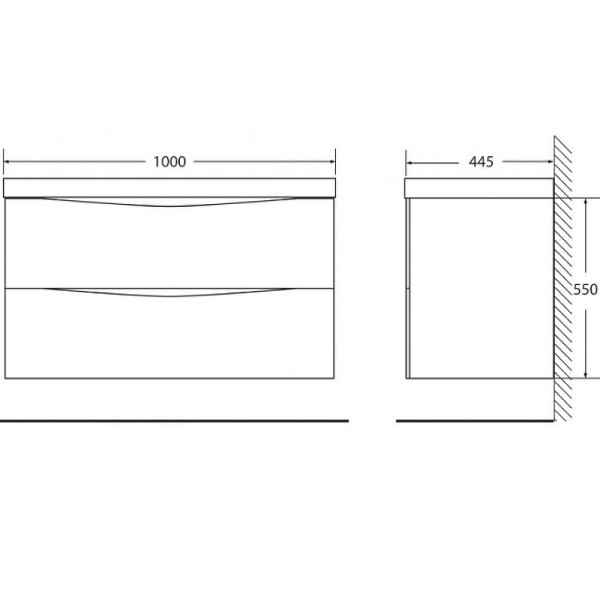 Тумба подвесная BelBagno Marino 100 Rovere Bianco (MARINO-1000-2C-SO-WO-P)