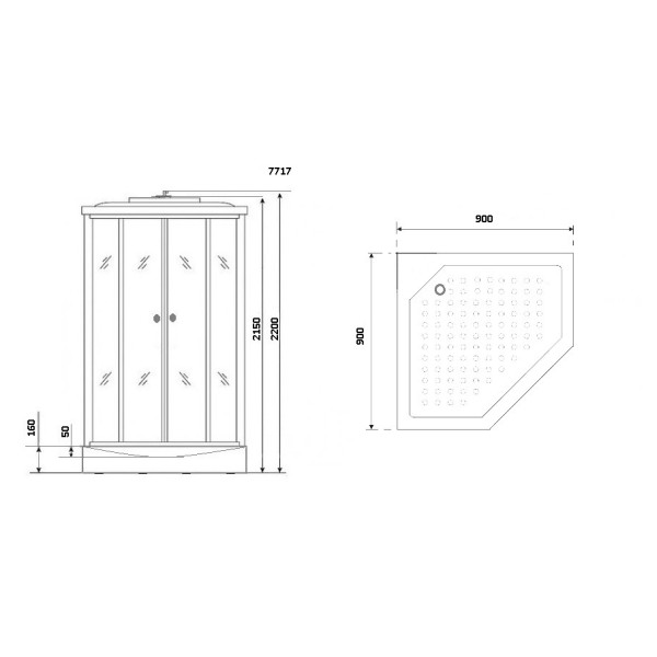 Душевая кабина Niagara с гидромассажем Luxe 1000*1000*2200 стекло прозрачное, профиль хром (NGL-7717WD) Душевая кабина Niagara с гидромассажем Luxe 1000*1000*2200 стекло прозрачное, профиль хром (NGL-7717WD)