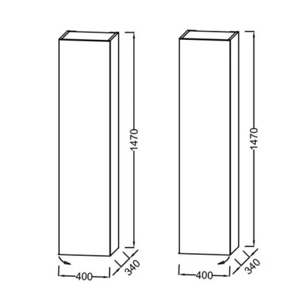 Пенал подвесной Jacob Delafon 400x340x1470 белый (EB1850D-N18)