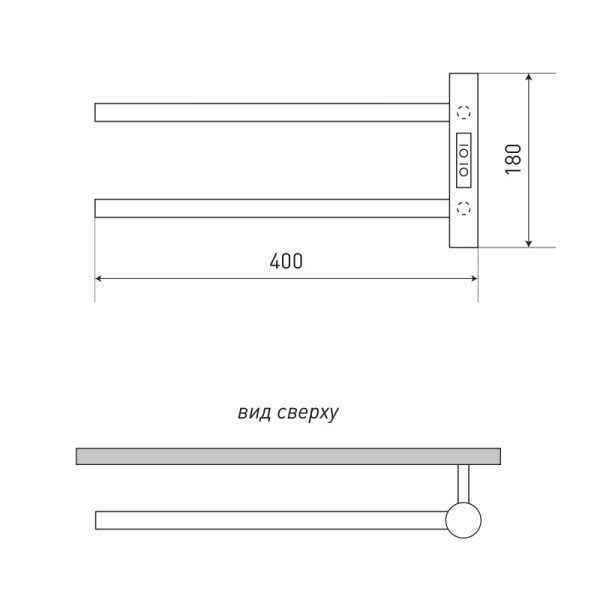 Полотенцесушитель электрический Melodia Drumsticks Electro 400х180 П2 хром (MTRDSE4018)