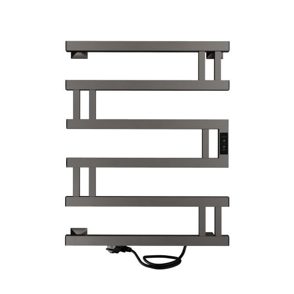 Полотенцесушитель электрический Indigo Muza 600x500 таймер, скрыт.провод справа, Gun Metal (DGM60-50GNSRt)