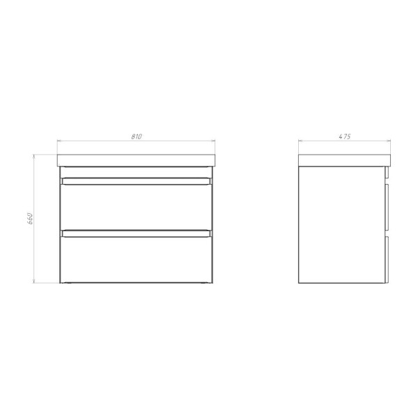 Тумба подвесная Comforty Валдай 810x660x475 белый матовый с раковиной (00-00019071)