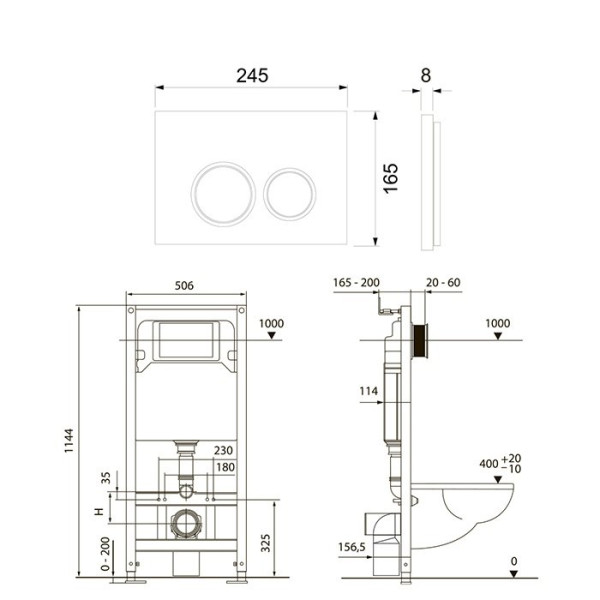 Инсталляция для унитаза Tece TeceSpring с клавишей хром глянцевый (S401101)