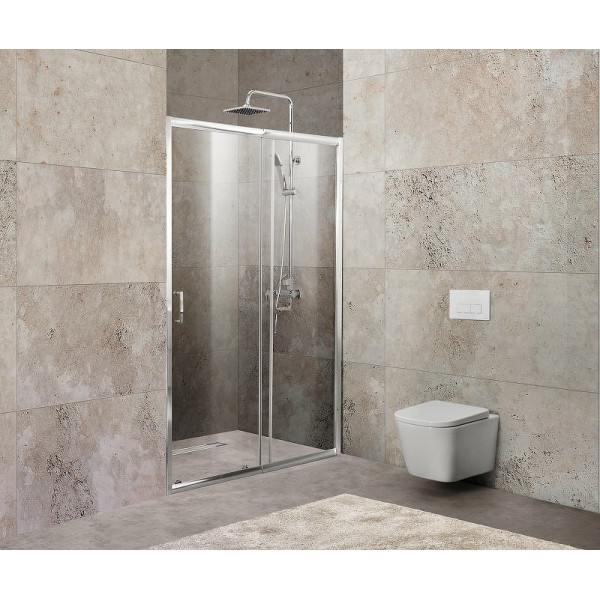 Душевая дверь BelBagno Unique 100x190 стекло прозрачное, профиль хром (UNIQUE-BF-1-10/115-C-Cr)