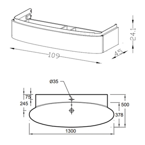 Тумба подвесная Jacob Delafon Presquile 109 серый (EB1101-N21)