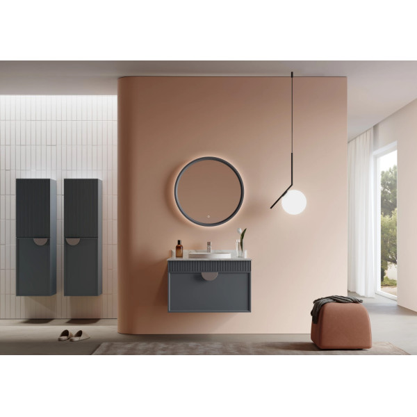 Тумба подвесная Orka Molino 820x550x530 с раковиной антрацит матовый (5004666)