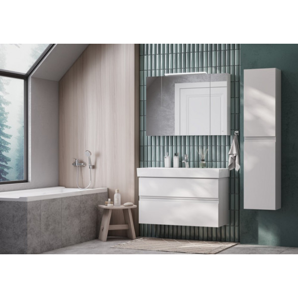 Шкаф зеркальный Roca Oleta 1000x137x700 белый матовый, белый матовый (A857648501)