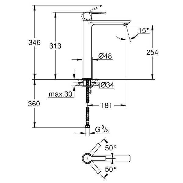 Смеситель для раковины Grohe Lineare (23405001)