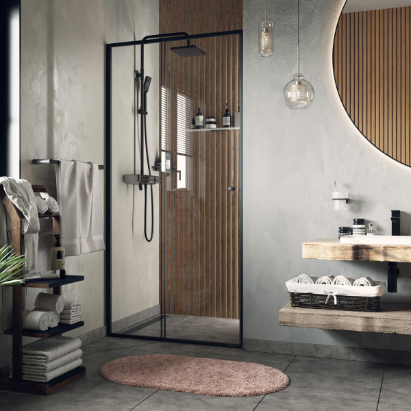 Душевая дверь WasserKRAFT Dill 110х200 стекло прозрачное, профиль черный (61S13) Душевая дверь WasserKRAFT Dill 110х200 стекло прозрачное, профиль черный (61S13)