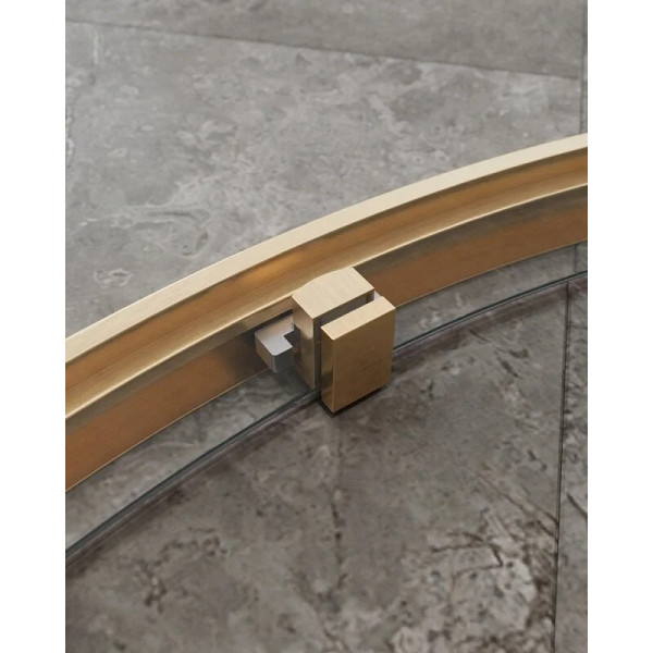 Душевой уголок Cezares Molveno 110x90x195 стекло прозрачное, профиль брашированное золото (MOLVENO-RH-1-110/90-C-BORO-IV)