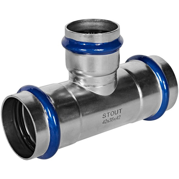 Тройник переходной 42х35х42 Stout SSS-2014 ВПр (нерж.ст., пресс) SSS-2014-423542 Тройник переходной 42х35х42 Stout SSS-2014 ВПр (нерж.ст., пресс) SSS-2014-423542