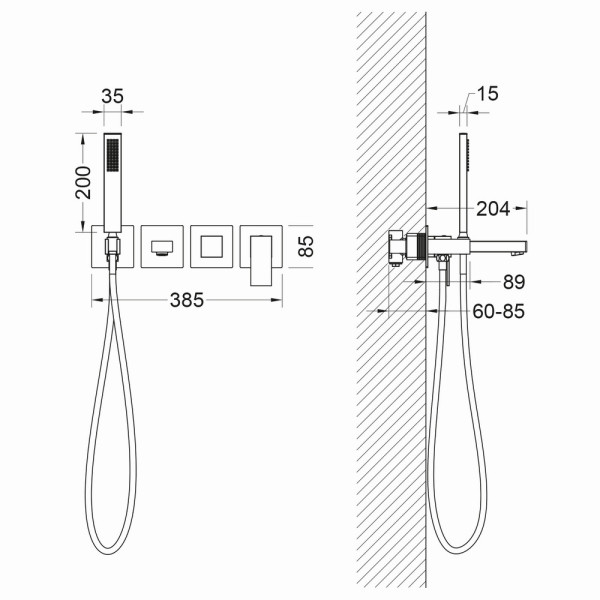 Смеситель для ванны и душа Timo Selene хром (2014/00YSM) Смеситель для ванны и душа Timo Selene хром (2014/00YSM)