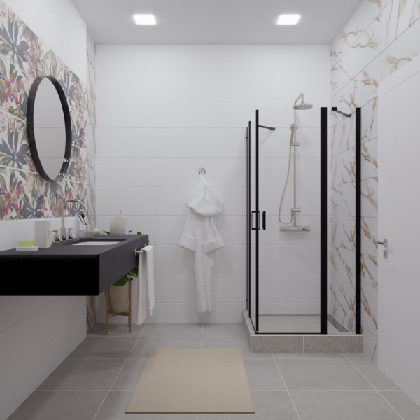 Душевой уголок Triton Тау 90x90 стекло прозрачное, профиль черный (DK283) Душевой уголок Triton Тау 90x90 стекло прозрачное, профиль черный (DK283)