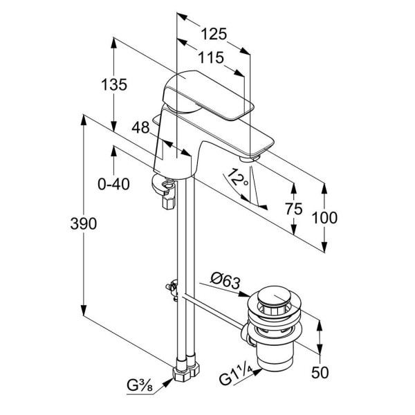 Смеситель для раковины Kludi Ameo для малых раковин (410290575) Смеситель для раковины Kludi Ameo для малых раковин (410290575)