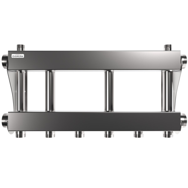 Коллектор модульный Gidruss MKSS-250-3x32 (до 250 кВт, 2 магистр. подкл. G 2", 3 контура G 1 1/4" вверх или вниз, нерж ст.) Коллектор модульный Gidruss MKSS-250-3x32 (до 250 кВт, 2 магистр. подкл. G 2", 3 контура G 1 1/4" вверх или вниз, нерж ст.)