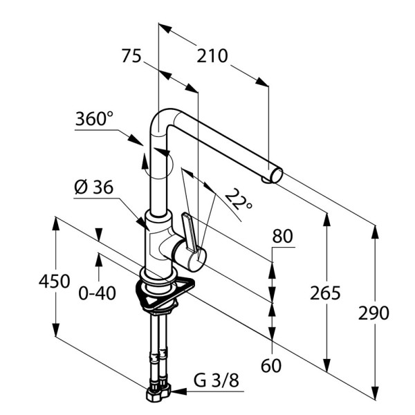 Смеситель для кухни Kludi L-INE (408030575) Смеситель для кухни Kludi L-INE (408030575)