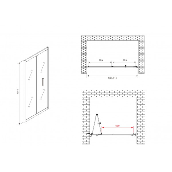 Душевая дверь Abber Sonnenstrand 90x195 стекло прозрачное, профиль черный (AG07090B) Душевая дверь Abber Sonnenstrand 90x195 стекло прозрачное, профиль черный (AG07090B)