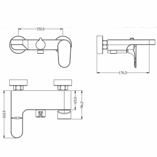 Смеситель для ванны и душа Boheme Spectre с душевым гарнитуром хром (453-CR)